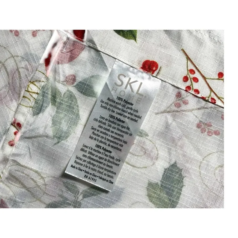 Set of 4 Cardinal Valances Short Curtains Red White Green Birds Print SKL Home